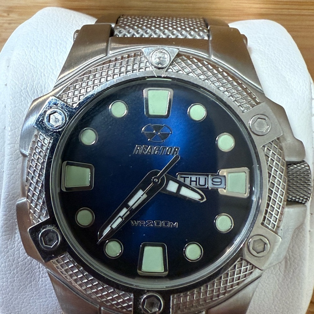 Reactor Meltdown Silver Sports Watch with Blue Dial